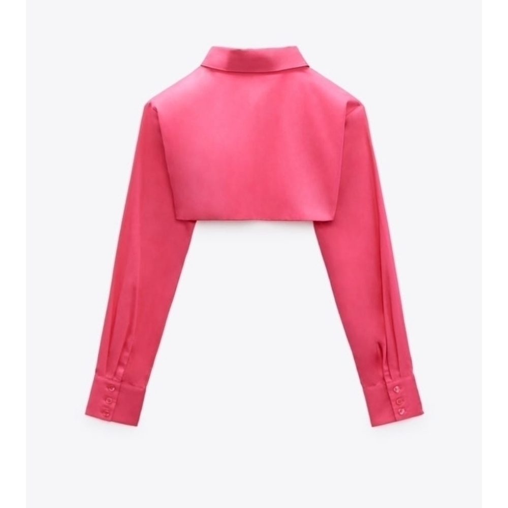 Zara POPLIN CROPPED TOP - Picture 4 of 8